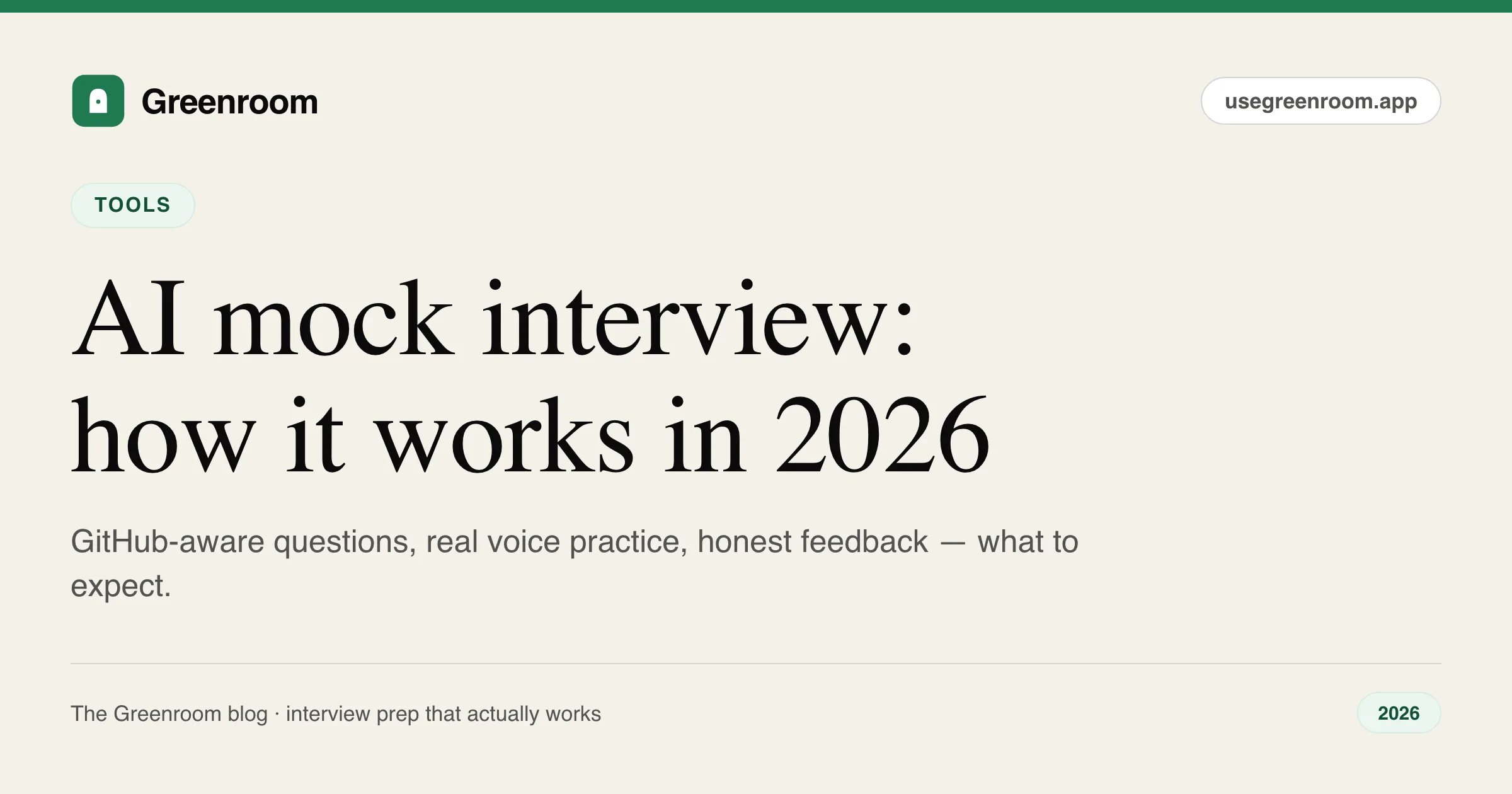 AI mock interview — a candidate practicing a spoken technical interview with an AI interviewer on a laptop