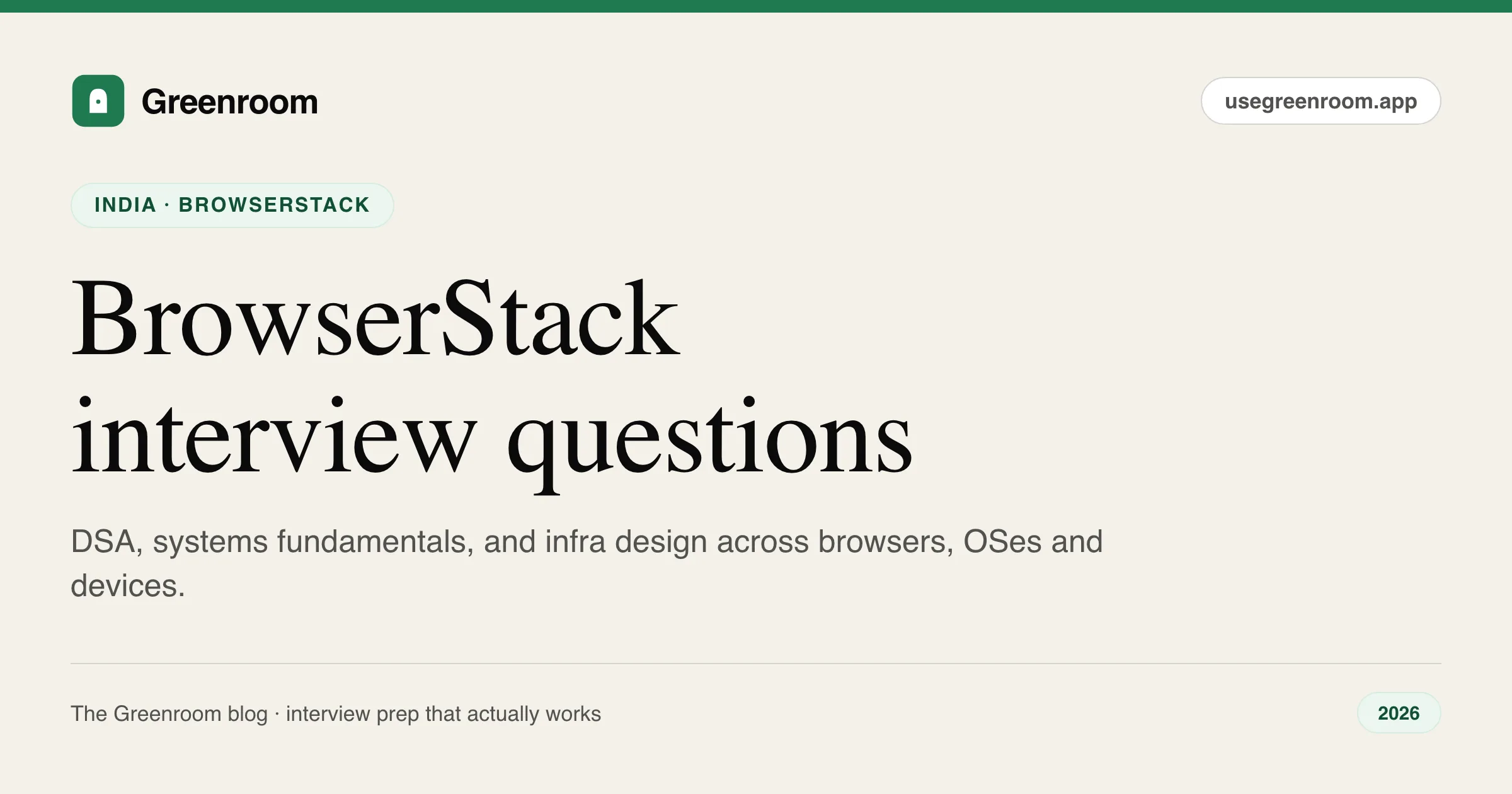 BrowserStack interview questions — cover from Greenroom, the AI mock interviewer