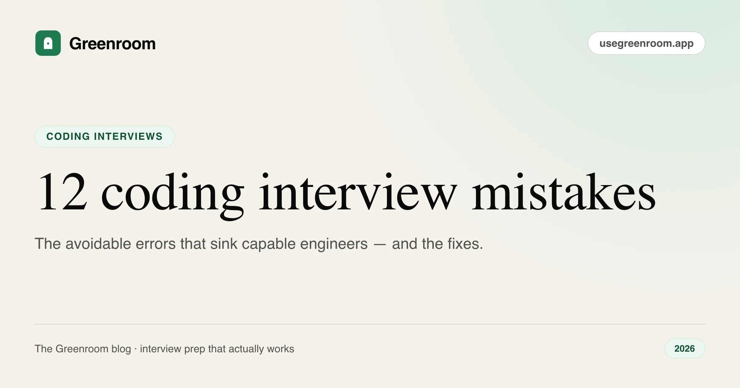 Common coding interview mistakes and how to avoid them — cover from Greenroom