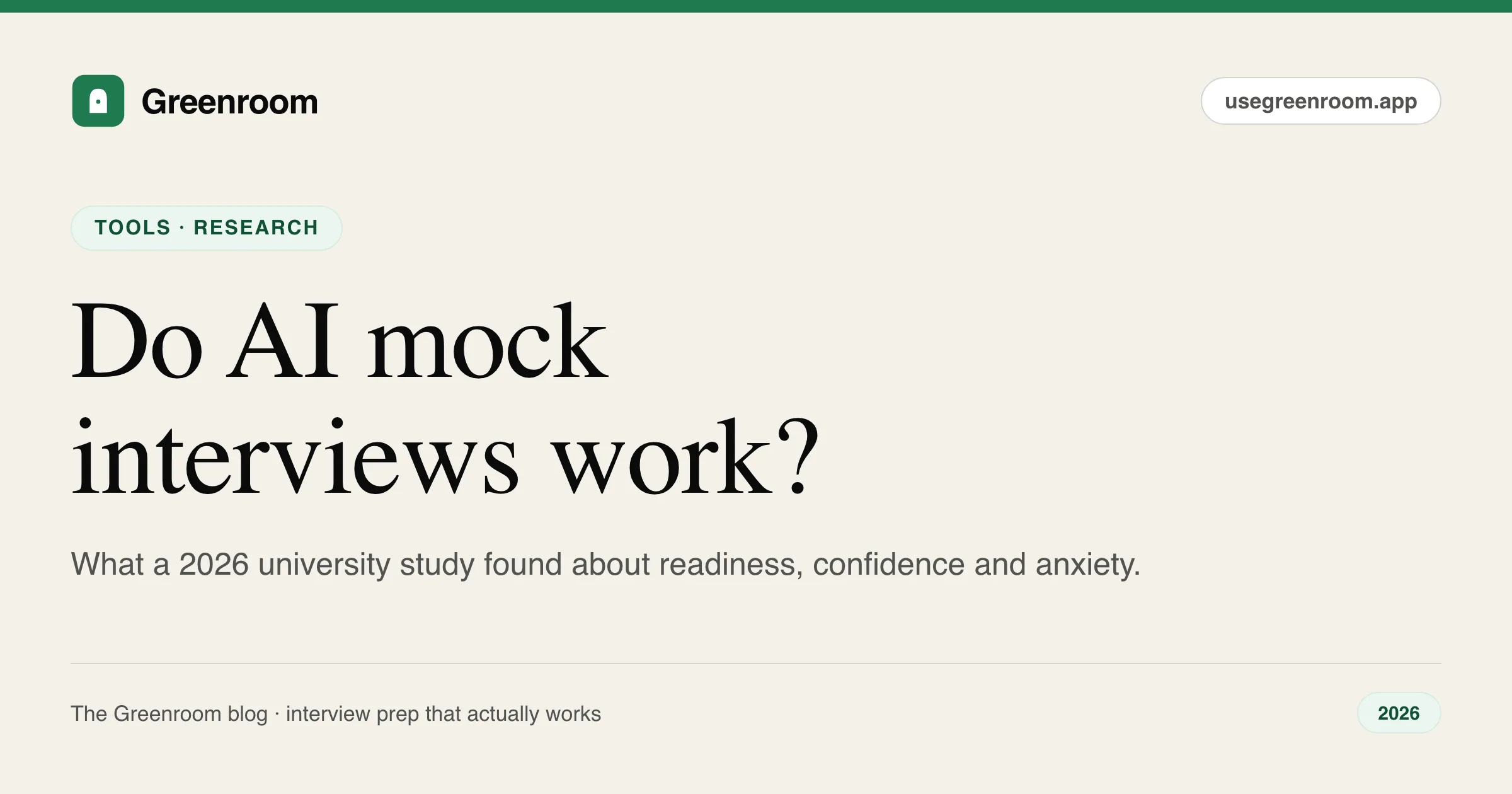 Do AI mock interviews work — a candidate practising with an AI interviewer, from Greenroom