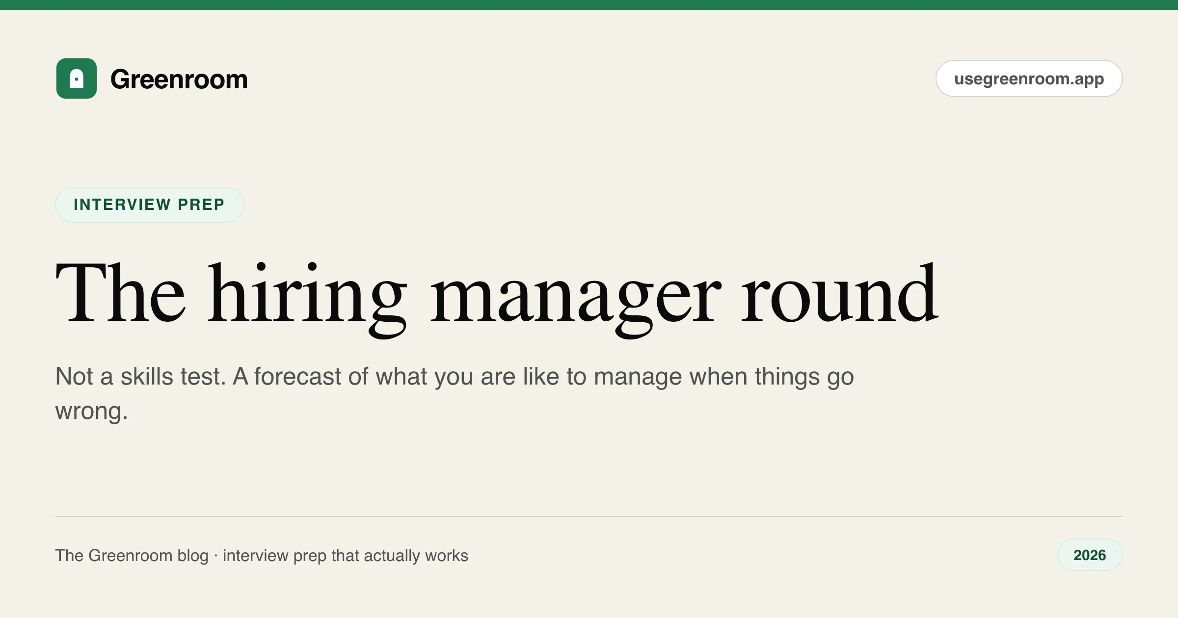 The hiring manager round — what to expect and how to prepare, interview guide from Greenroom, the AI mock interviewer
