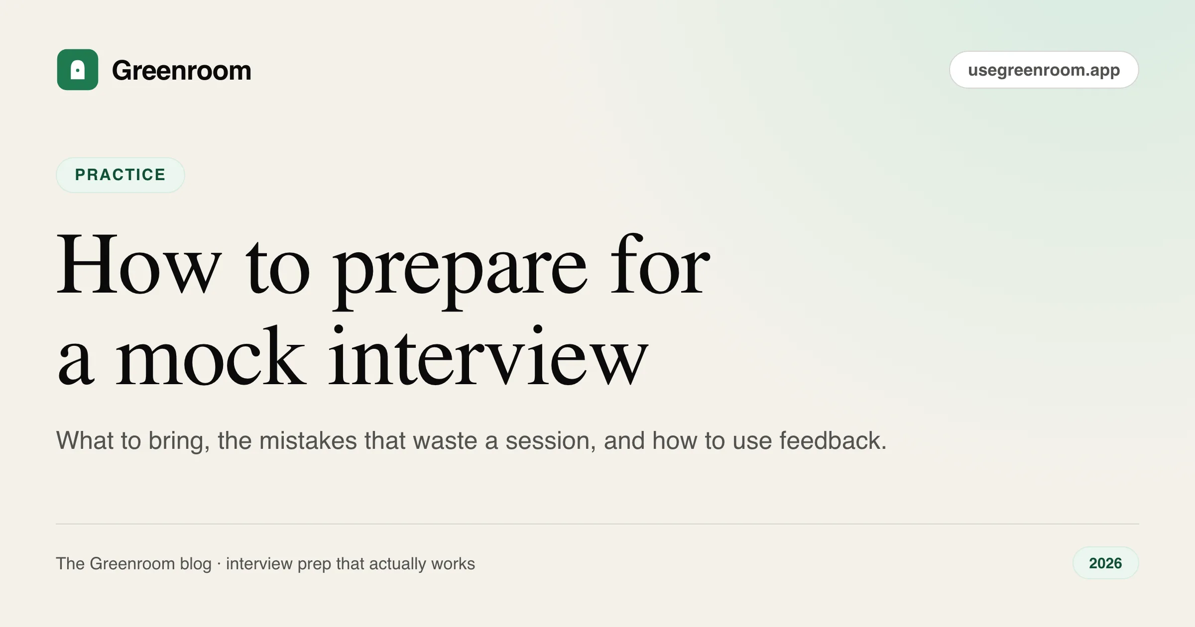 How to prepare for a mock interview — cover illustration from Greenroom, the AI mock interviewer