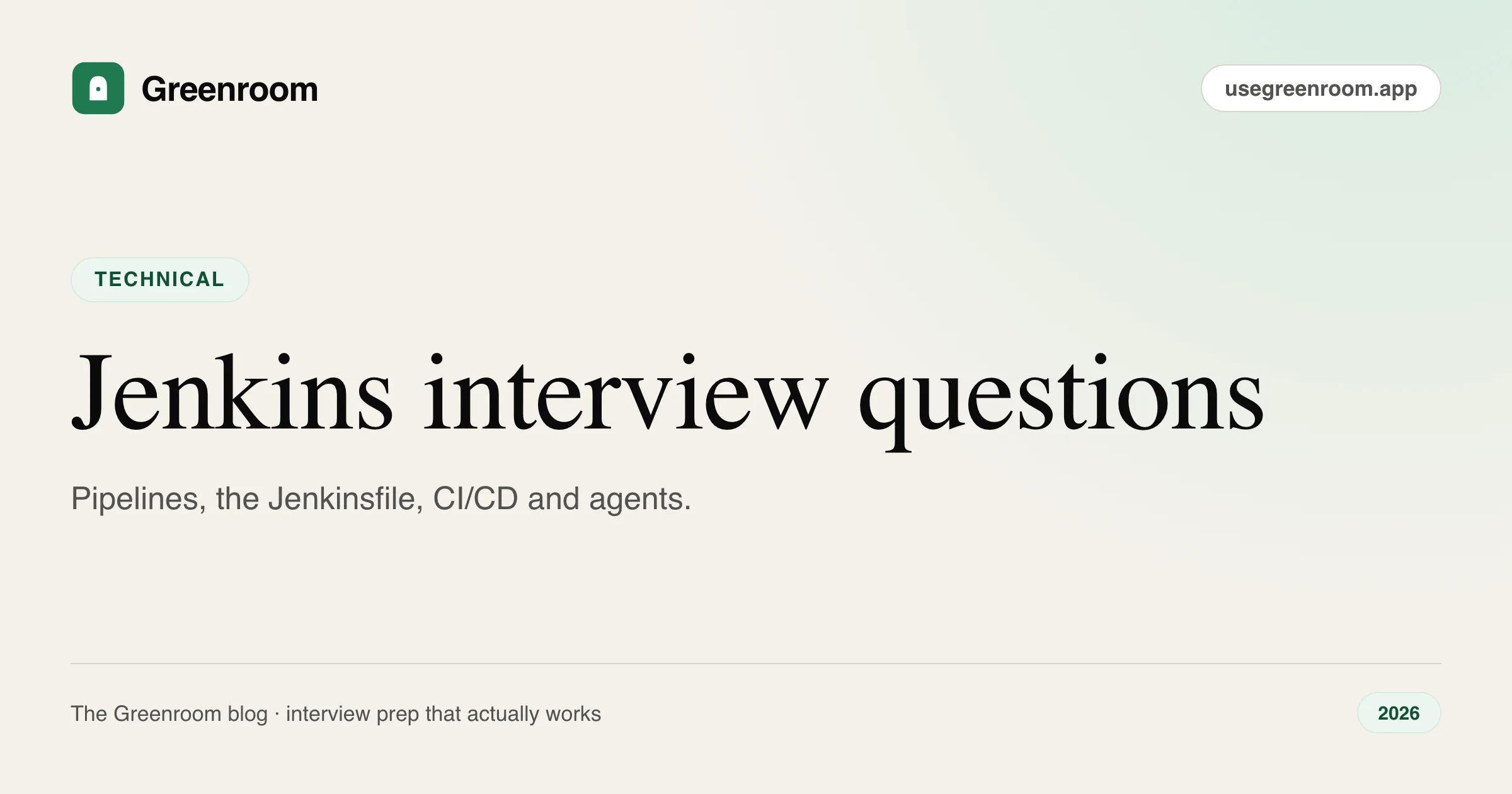 Jenkins interview questions and answers — cover from Greenroom, the AI mock interviewer