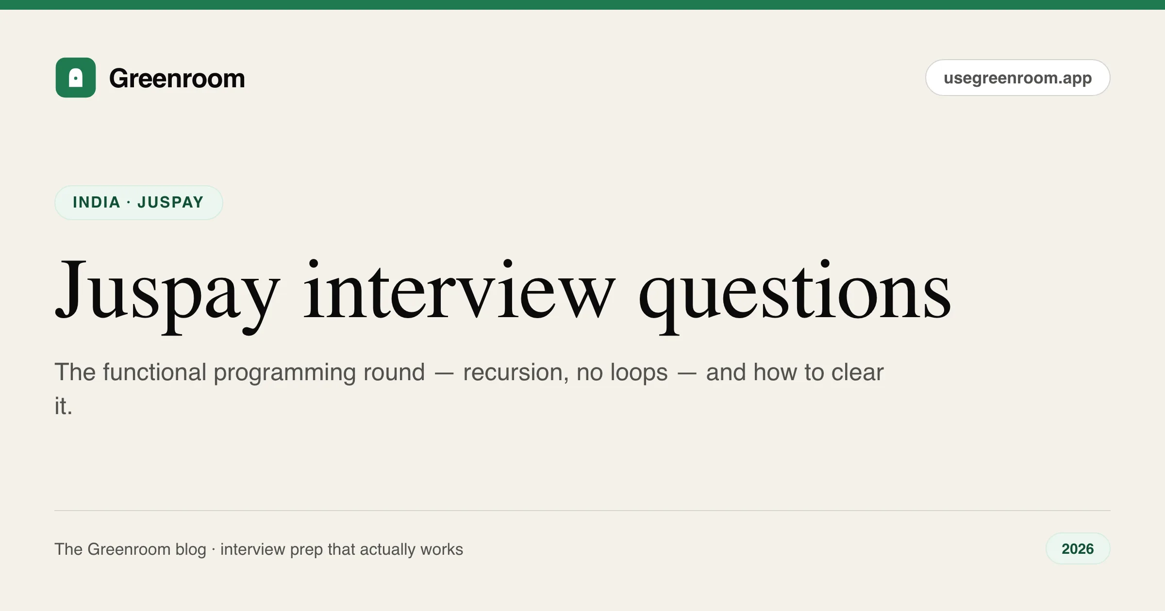 Juspay interview questions — cover from Greenroom, the AI mock interviewer