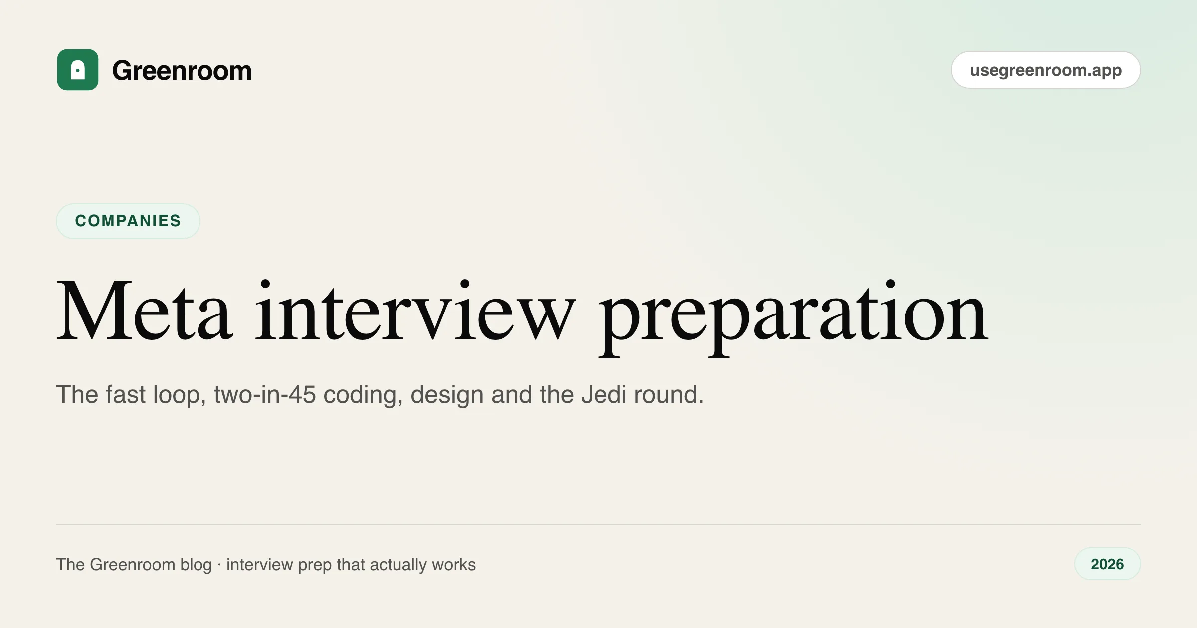 Meta Facebook interview preparation guide — cover from Greenroom, the AI mock interviewer