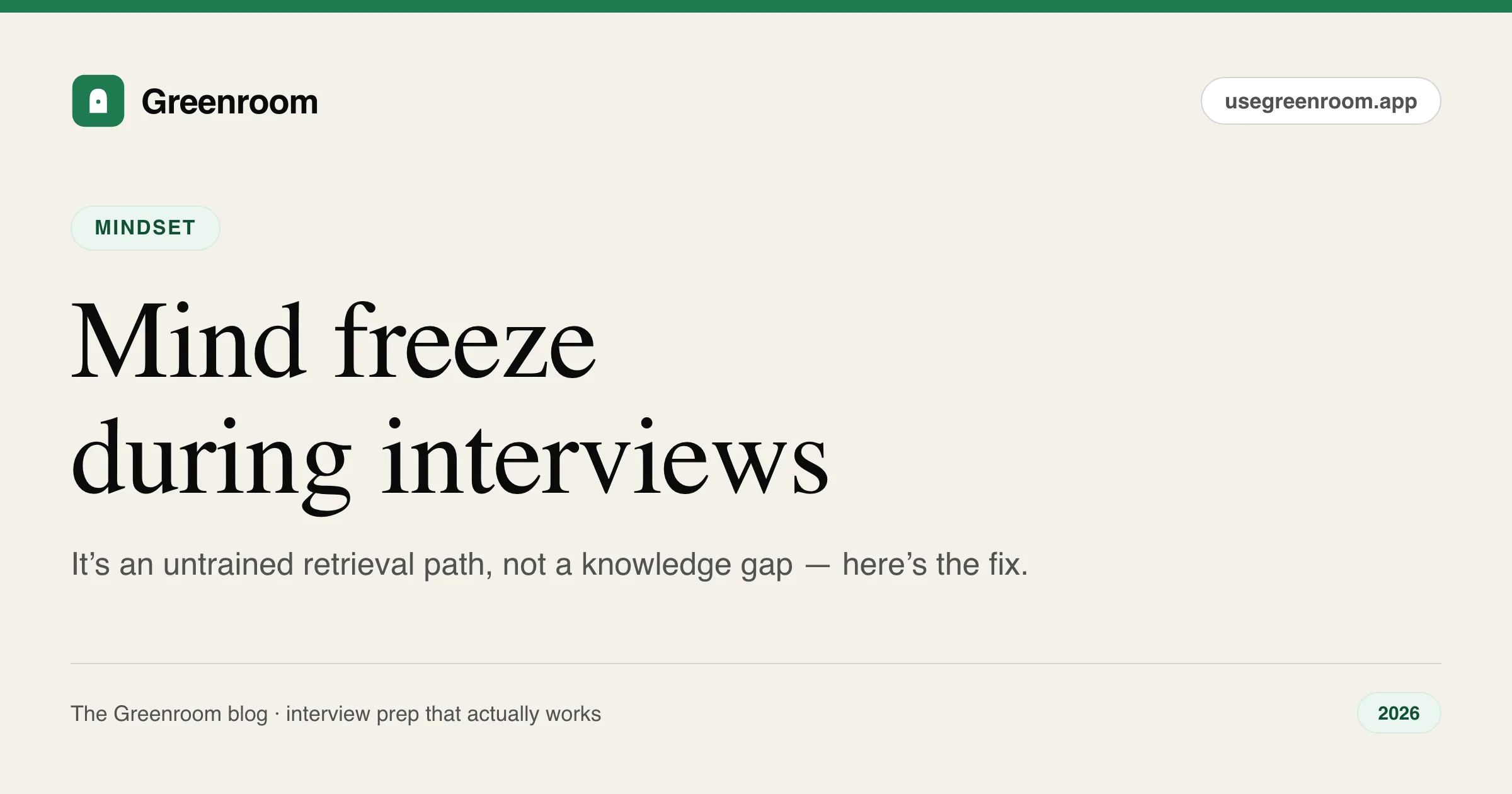 Mind freeze during interviews — retrieval-path comparison diagram from Greenroom, the AI mock interviewer