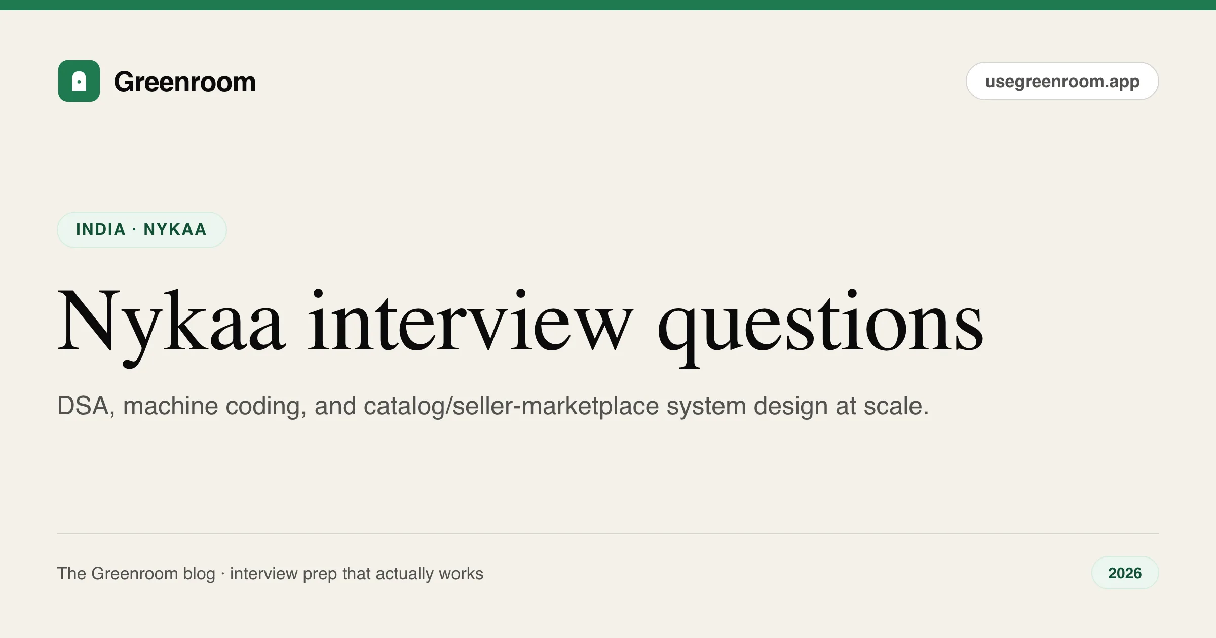 Nykaa interview questions — cover from Greenroom, the AI mock interviewer
