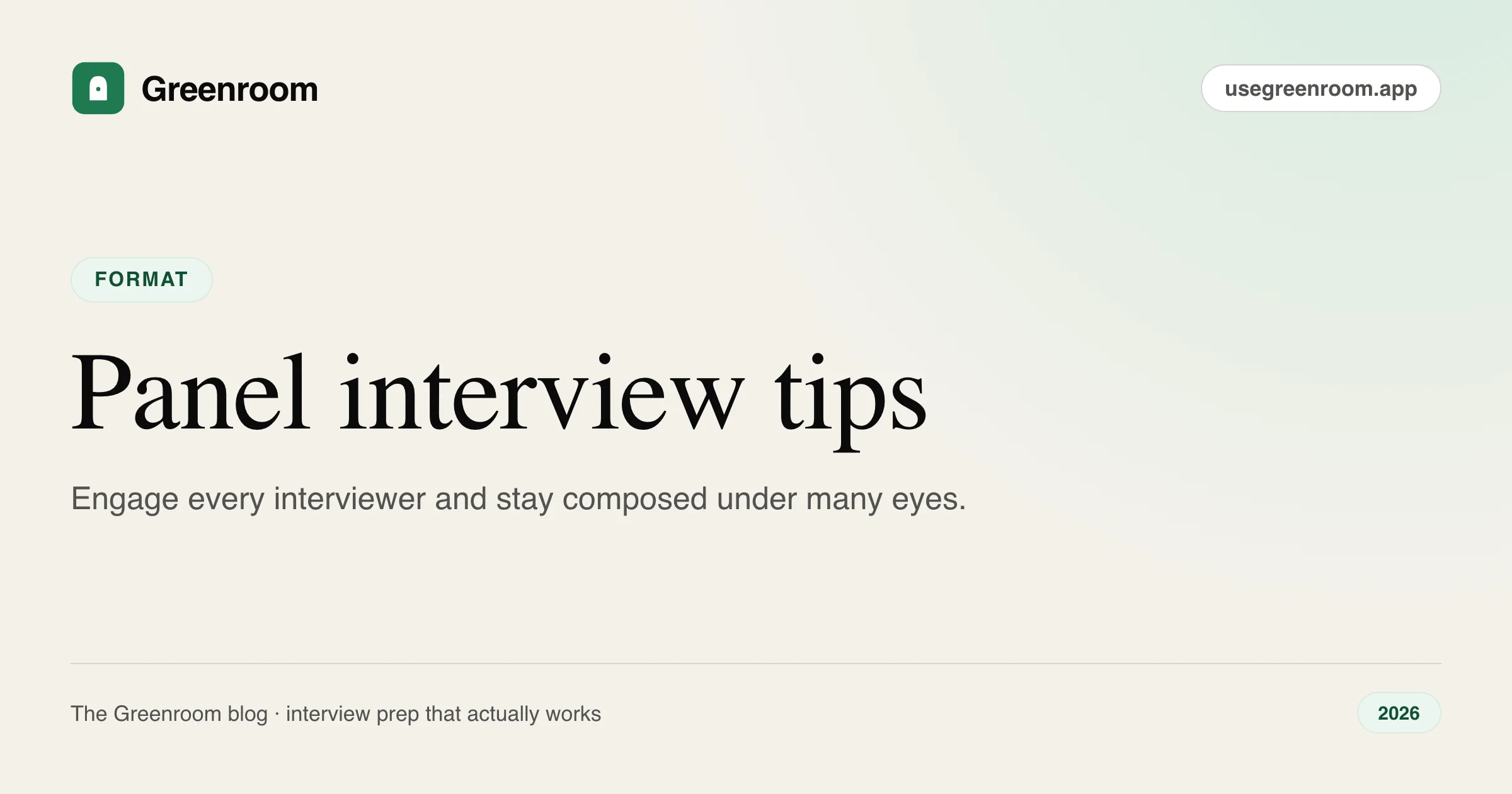 Panel interview tips — cover from Greenroom, the AI mock interviewer