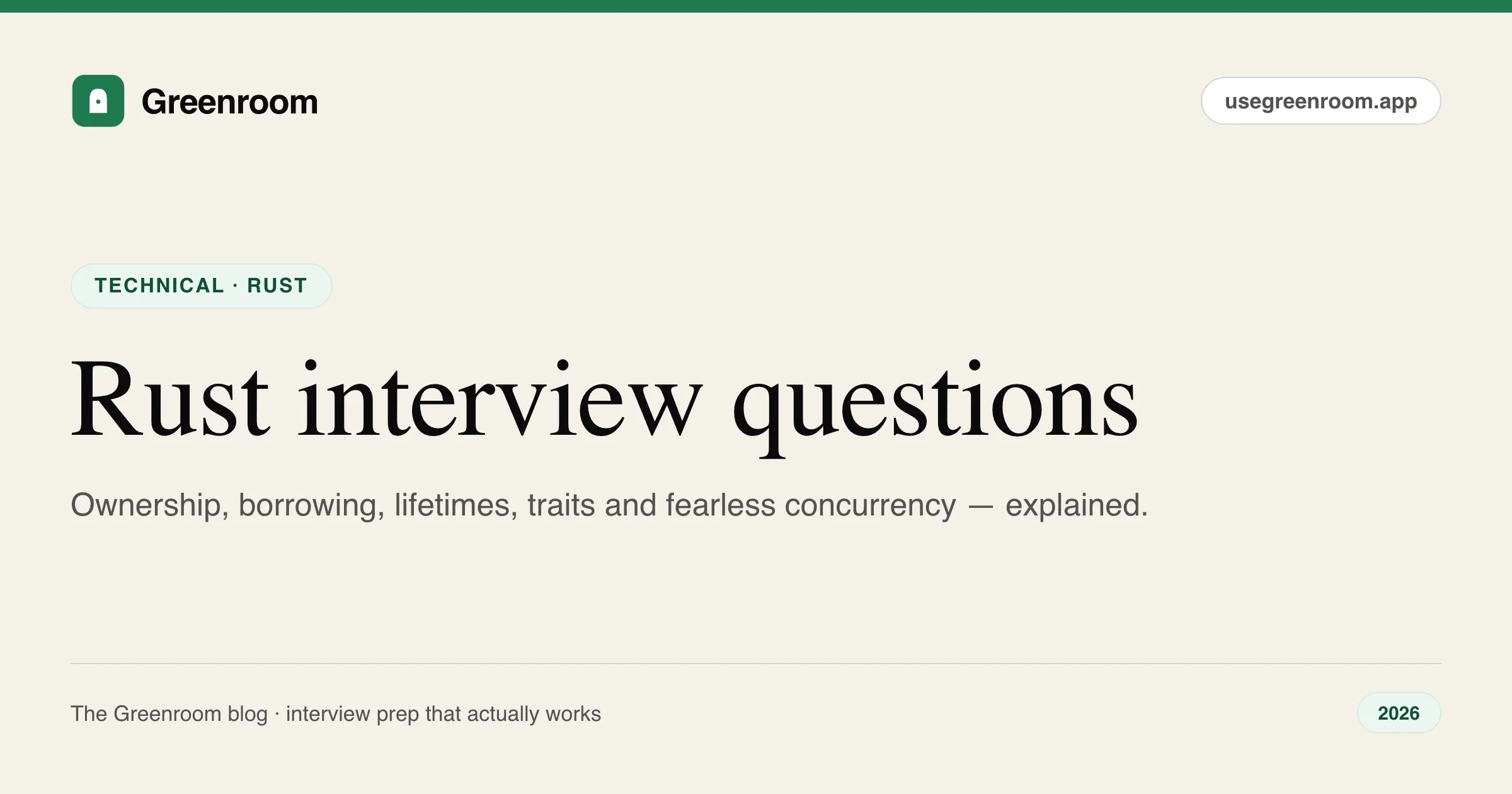 Rust interview questions and answers — ownership, borrowing, lifetimes and traits explained