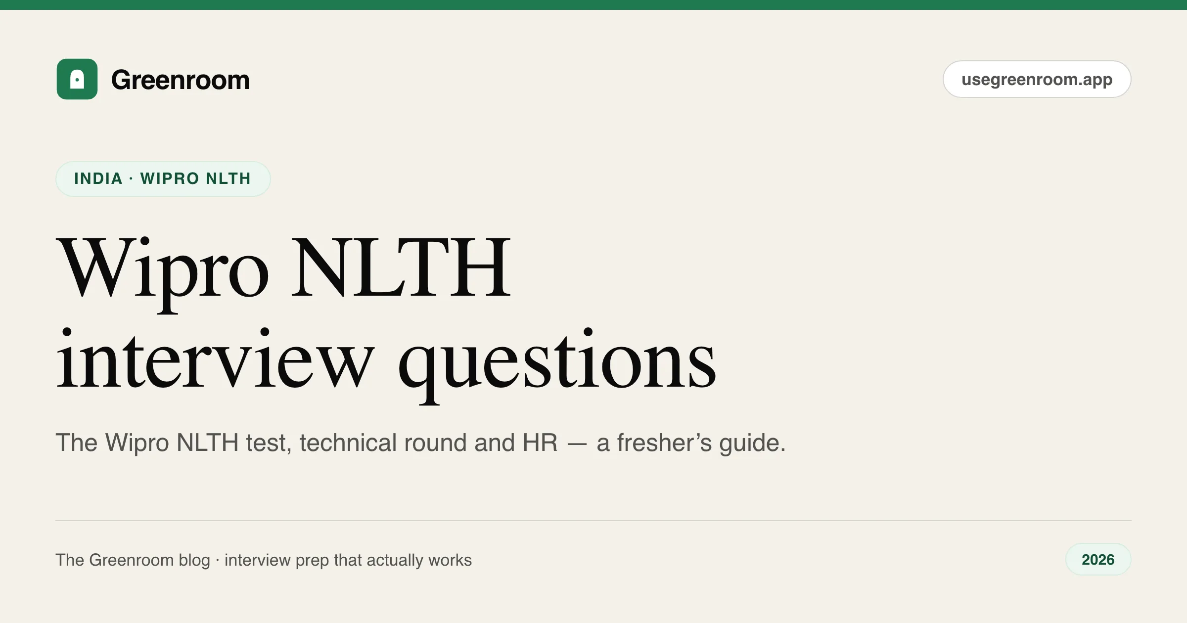 Wipro NLTH interview questions and answers — the online test, technical and HR rounds explained