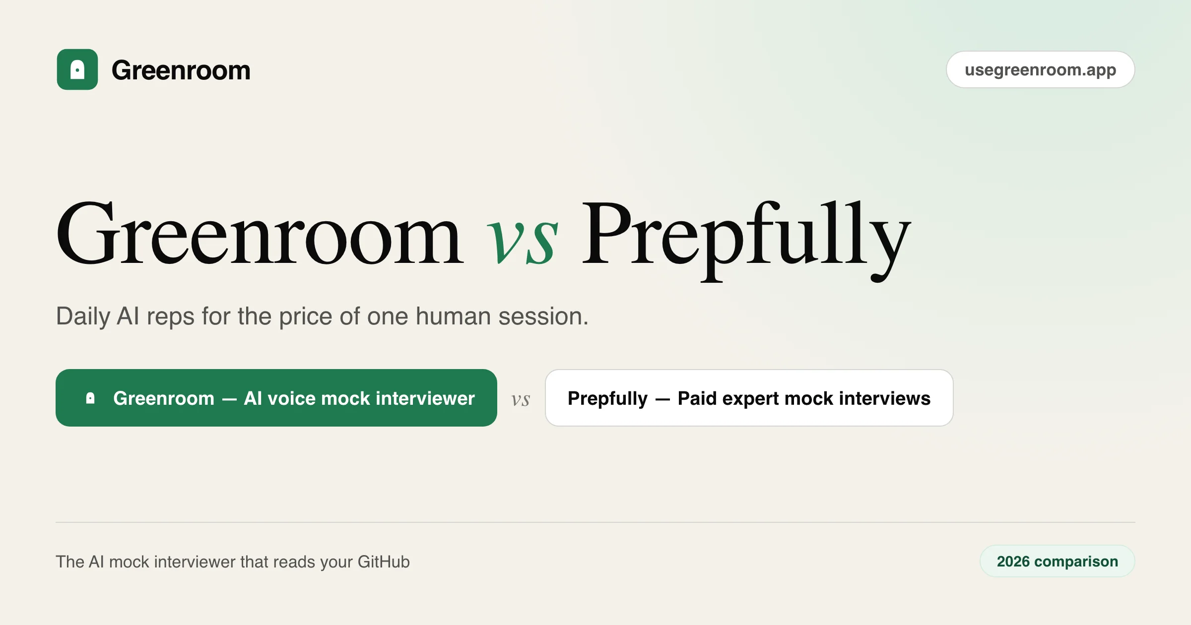 Greenroom vs Prepfully — 2026 comparison from Greenroom, the AI voice mock interviewer that reads your GitHub